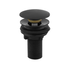 Valvula Click 7/8 Abs Preto Fosco Black Matte Para Pia Lavatório Cuba