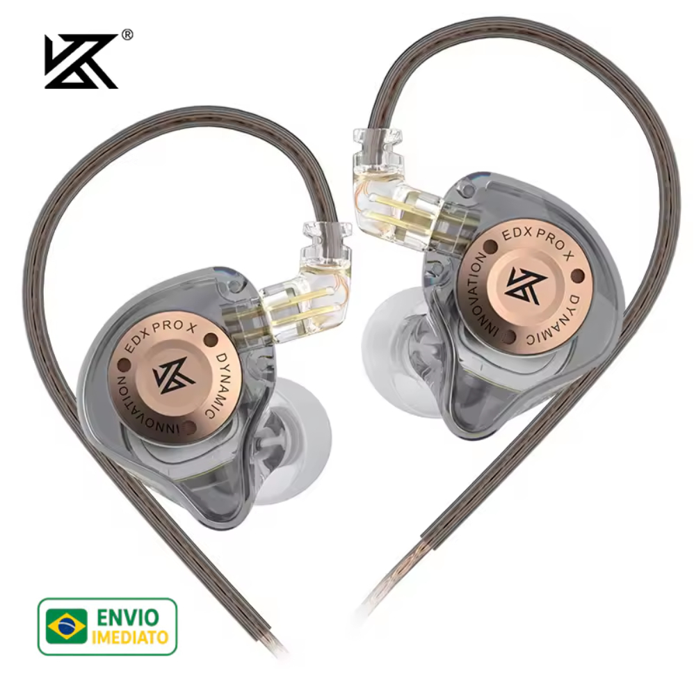 ORIGINAL KZ EDX Pro X Profissional Fone In Ear Com Fio HiFi Graves Fortes 2Pin P2 3.5mm Gamer Novo