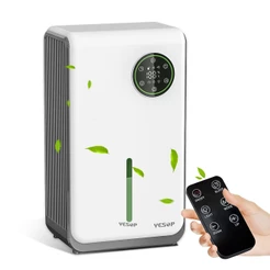 Desumidificador de Ar Yesop Silencioso com Painel Digital Touch, Controle Remoto e Reservatório 2,5L