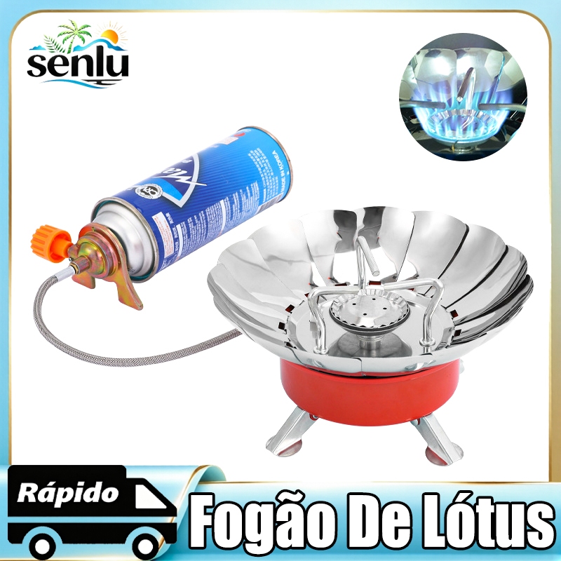 Fogareiro Portátil Dobrável Com Mangueira Fogão A Gás Ingnição Corta Vento Automática Dobrável Leve Viagem Camping