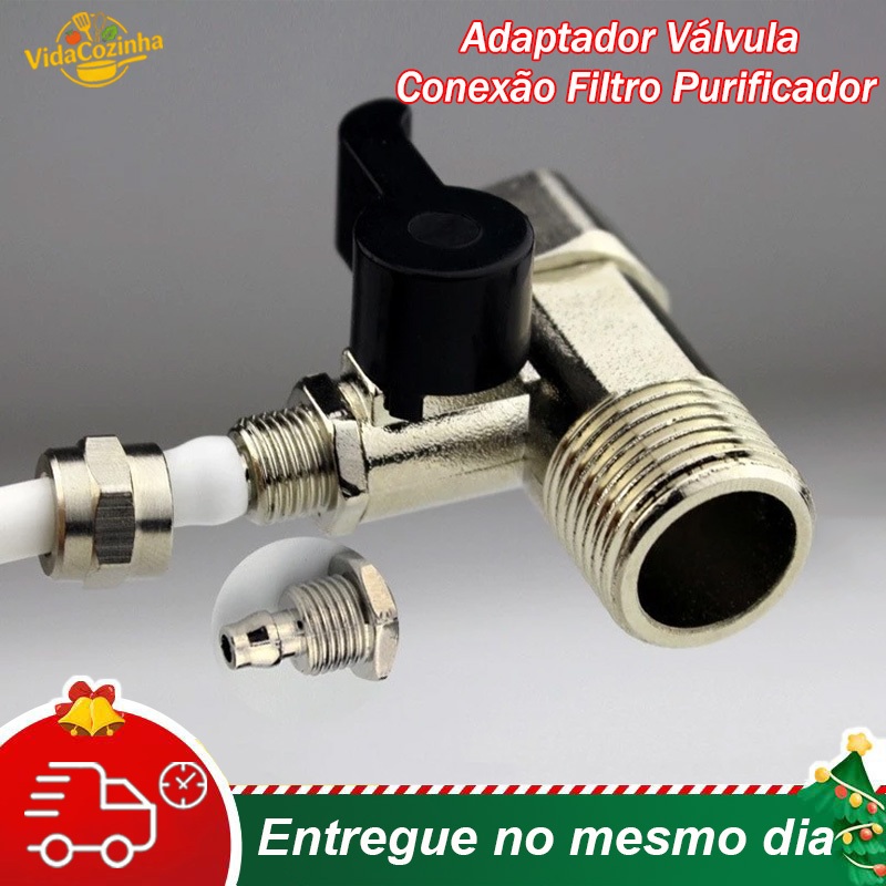 Adaptador Válvula Conexão Filtro Purificador de Água  com Registro