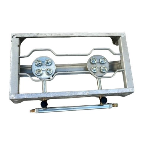 Fogão Fogareiro Aluminio Fundido Reforçado 2 Bocas Portatil Caminhoneiro Camping Cozinha Casa Pesca Caminhão