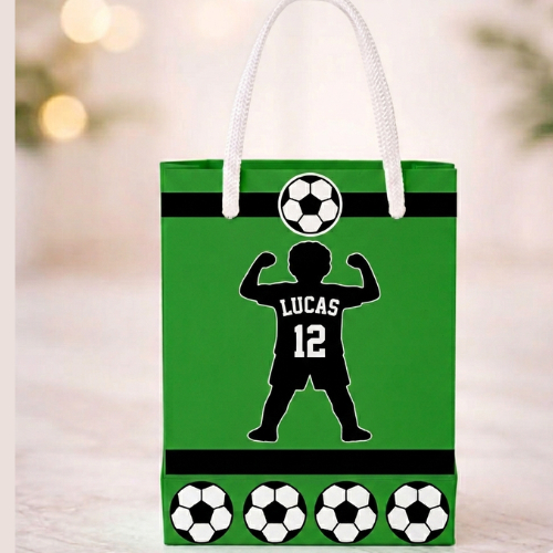 SACOLINHA FUTEBOL PERSONALIZADA COM NOME E IDADE /LEMBRANCINHA ANIVERSÁRIO/ FESTA INFANTIL/LEMBRANCINHA FUTEBOL 10X15.