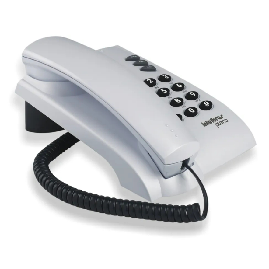 Telefone Com Fio Intelbras Pleno Sem Chave Cinza Ártico