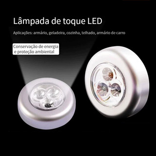 1/2/5 Pcs Lâmpadas Dentro De Led Adesiva Sem Fio Touch De Pilha De Segurança Portátil Para Armário