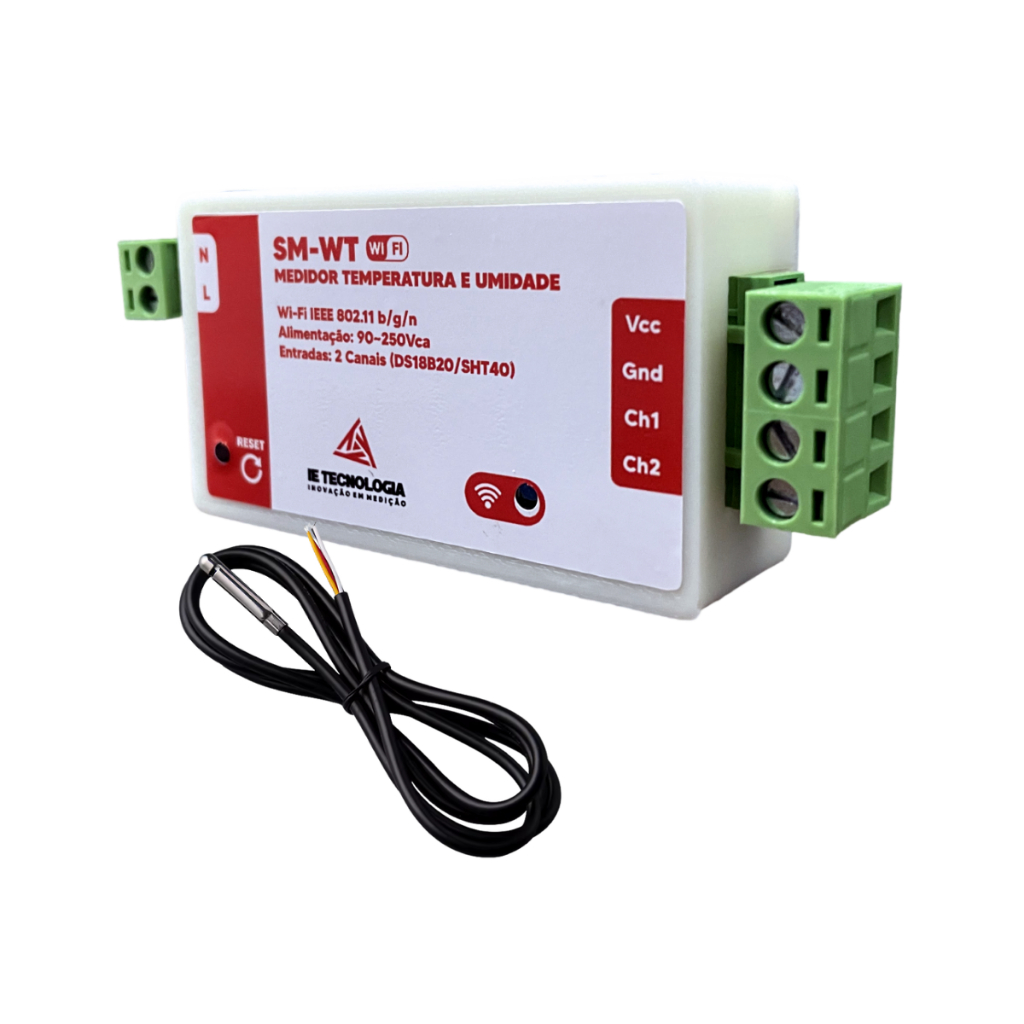 Medidor Temperatura e Umidade digital Wi-fi Termostato Sm-wt com 1 sensor Sht40