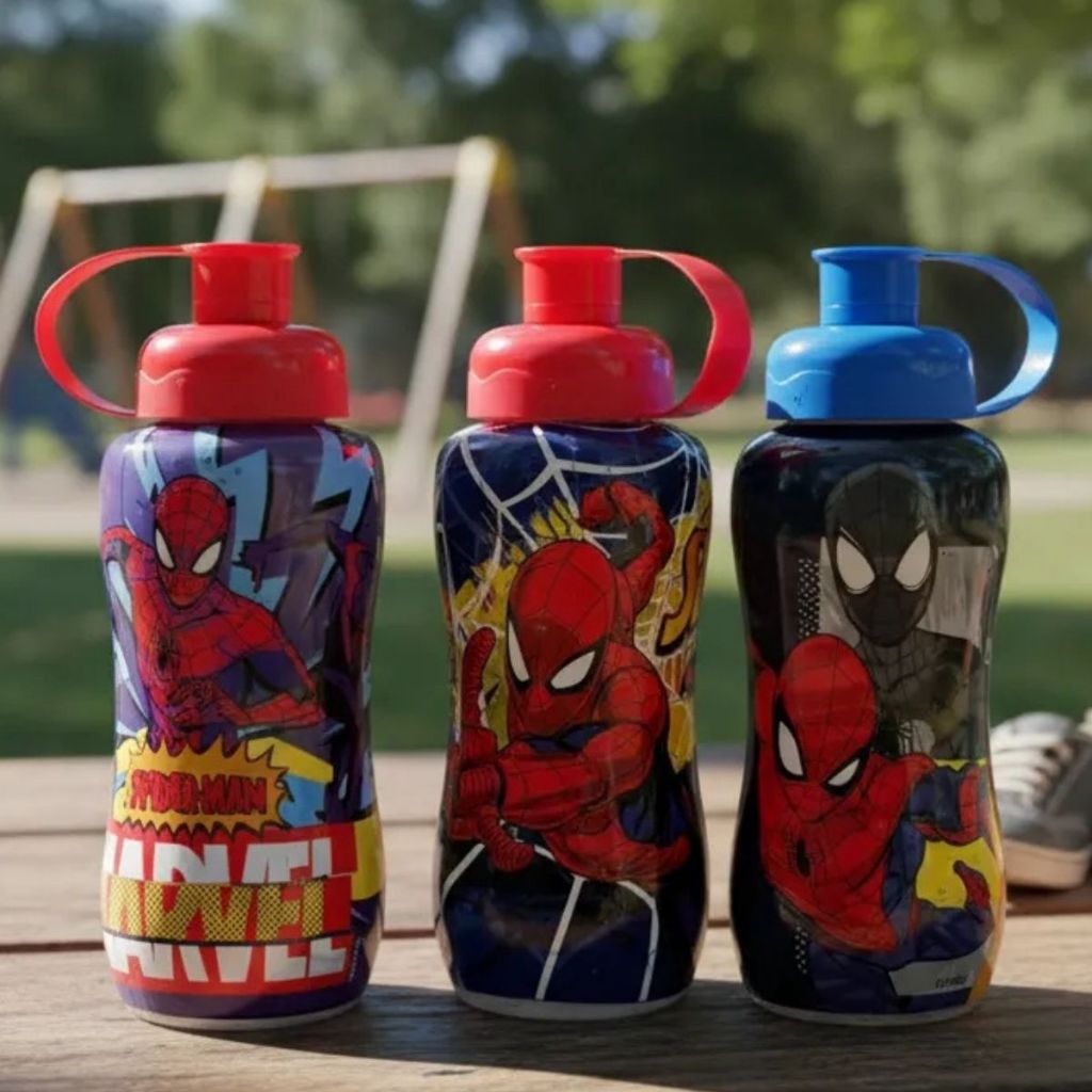 Garrafa Squeeze Homem Aranha 550ml C/ Rosca Spiderman  Infantil Escolar Passeio Garrafinha Spiderman