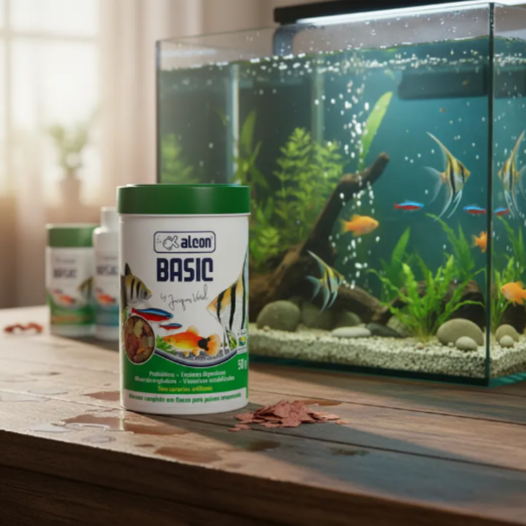 Ração Alcon Basic 50g para Peixes Ornamentais Nutrição Completa e Alta Digestibilidade