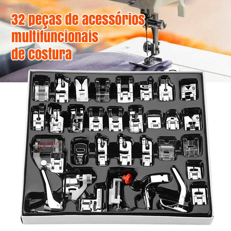 Kit 32 Calcadores Para Costura Singer Janome Elgin Brother