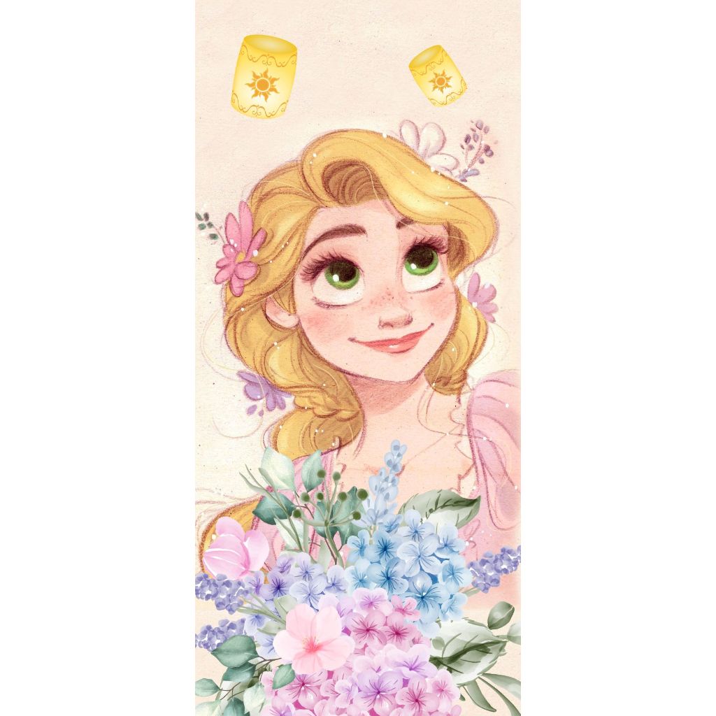 Painel tecido subl. Vertical decor Enrolados Rapunzel aquarelado
