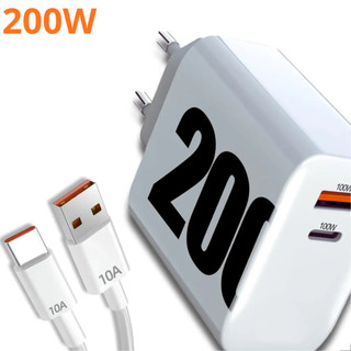 Carregador Turbo 200w C Para Xiaomi 14, 13t, Poco F5 Carregador Rápido 200w Tipo C Redmi Note 14 A14 A34 A54 Poco X6 Pro