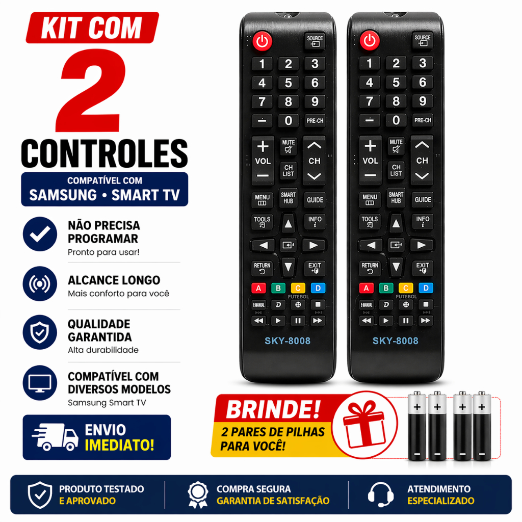 Controle Remoto Compatível TV Samsung Smart Hub TV
