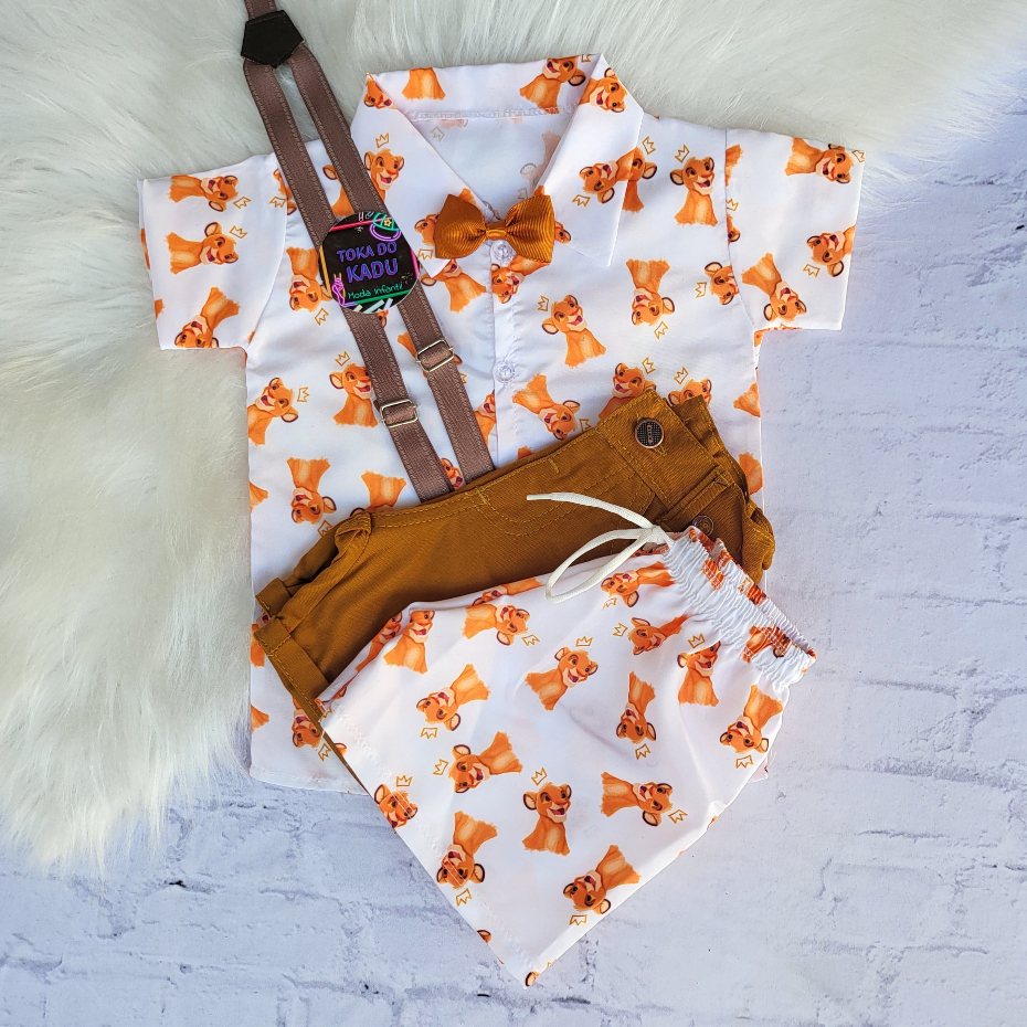 Roupa Rei Leão 5 Peças Roupa Infantil Menino Simba