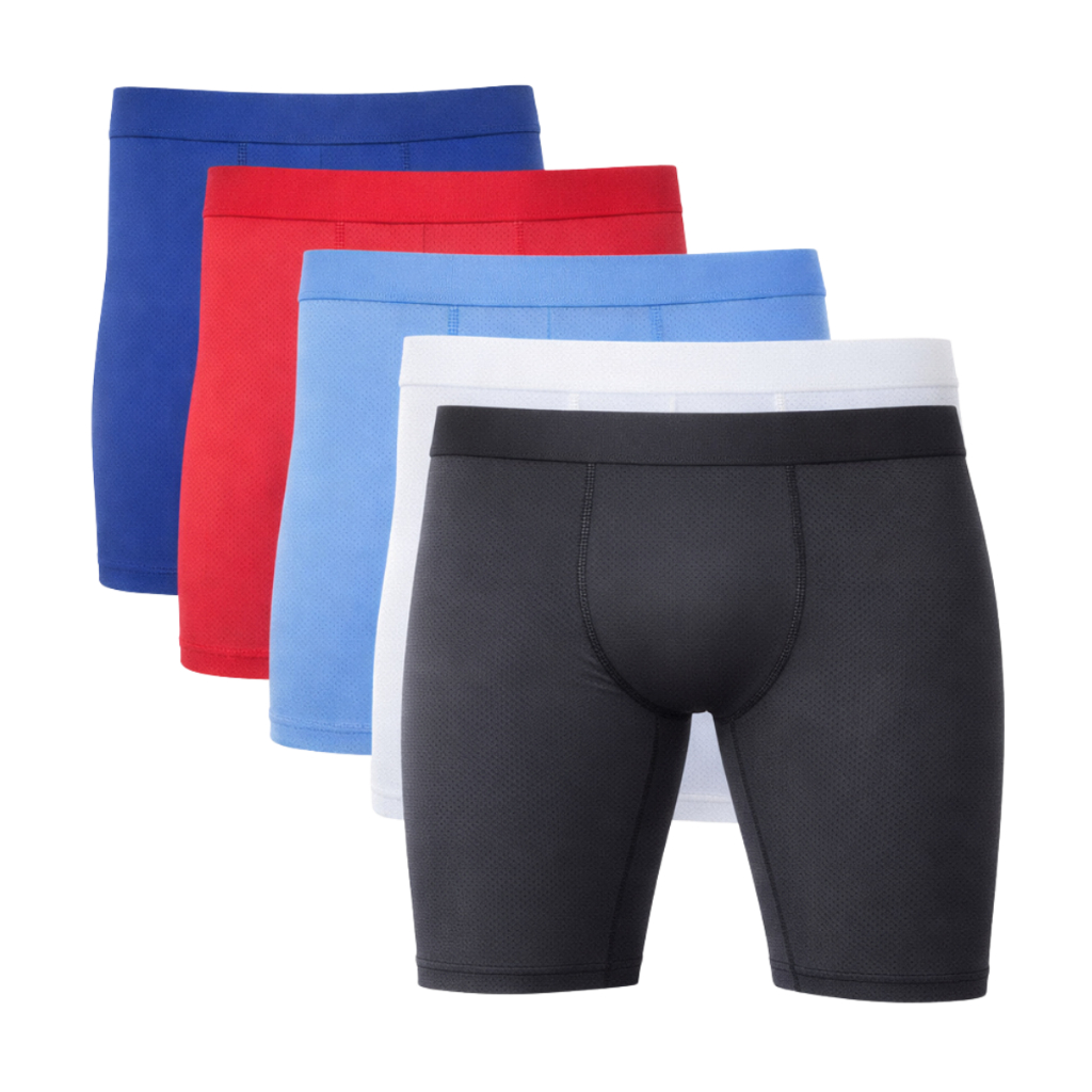 Kit 5 Cueca Boxer Ciclista Dryfit Respirável Antiodor Long Leg