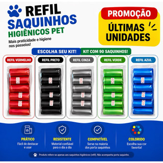 Saquinho Pet Refil Rolo Coletor coco Cachorro Porta Saquinho Promoção cata caca envio imediato