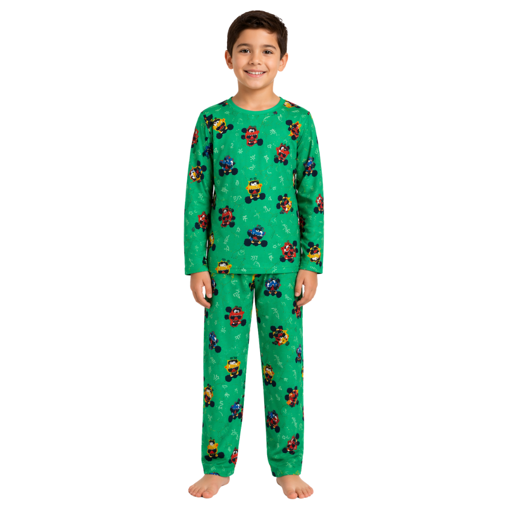 Pijama Longo Masculino Infantil Calça comprida e Blusa Manga Longa Confortável
