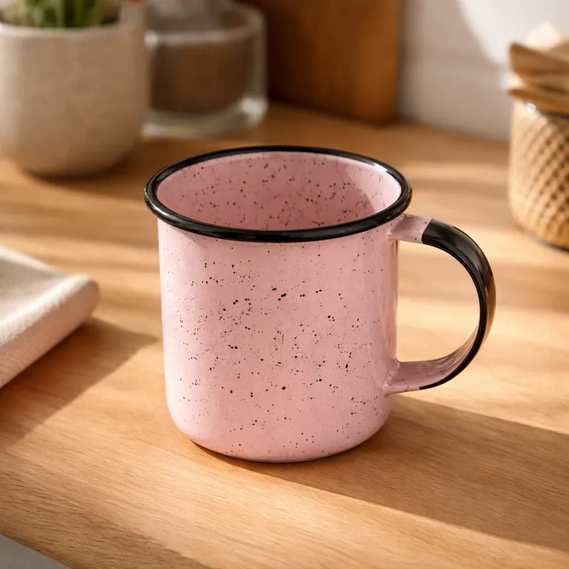 Caneca Esmaltada Agata 500ml Indução N8 Café/Chopp -Compatibilidade: Fogão a gás, lenha, elétrico e indução.