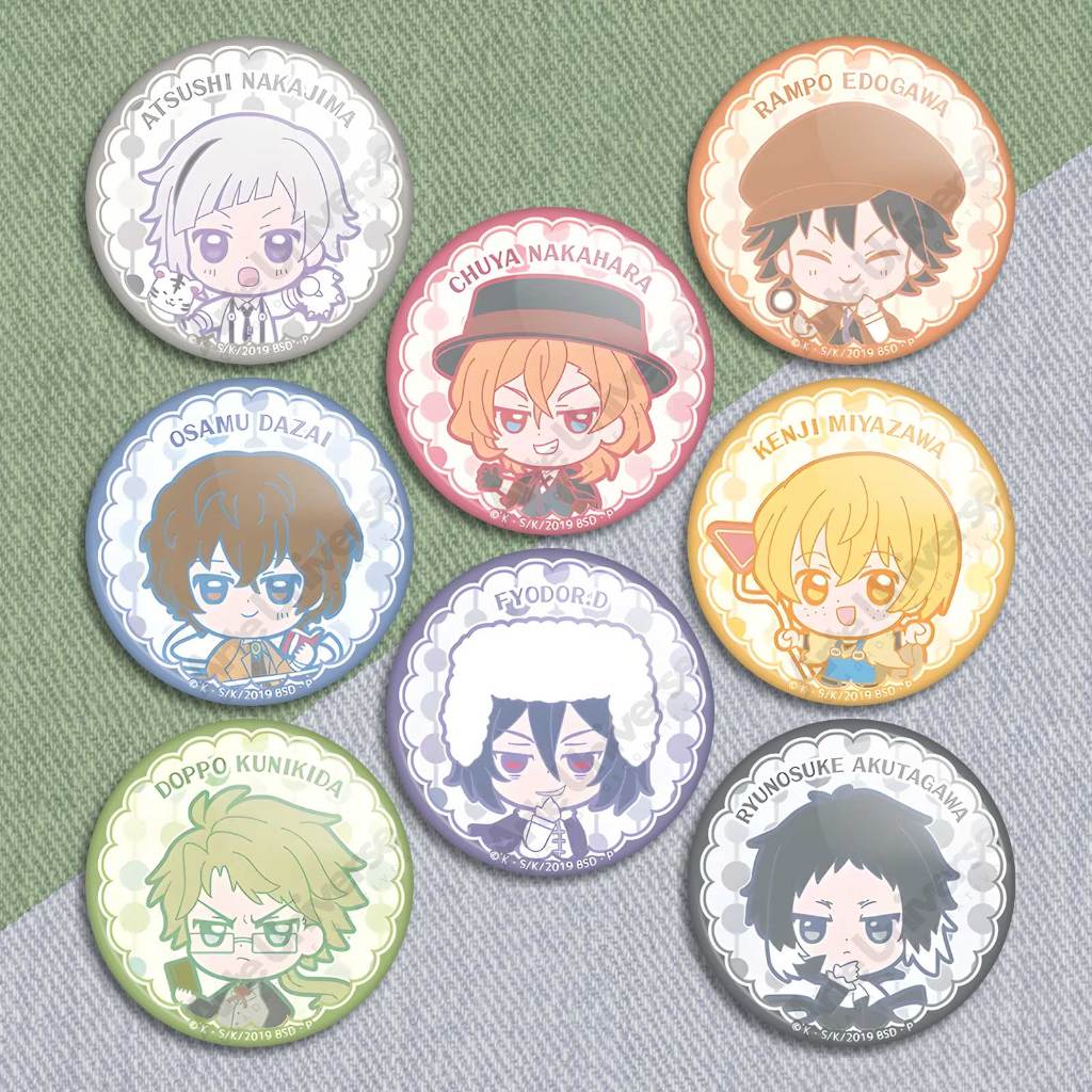 kit botons bungo stray dogs, broche BSD anime bungo stray dogs cute kawaii pins buttons