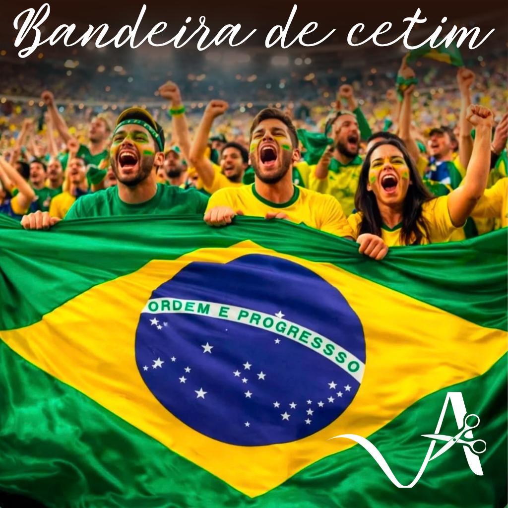BANDEIRA DO BRASIL EM CETIM TECIDO  ( 1 mt x 1,50 larg )