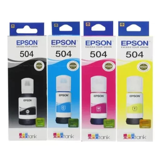 Kit 4 Refil deTinta Epson Original L4260 T504 para impressoras L4150 L4160 L6161 L6191 L6171 L6270