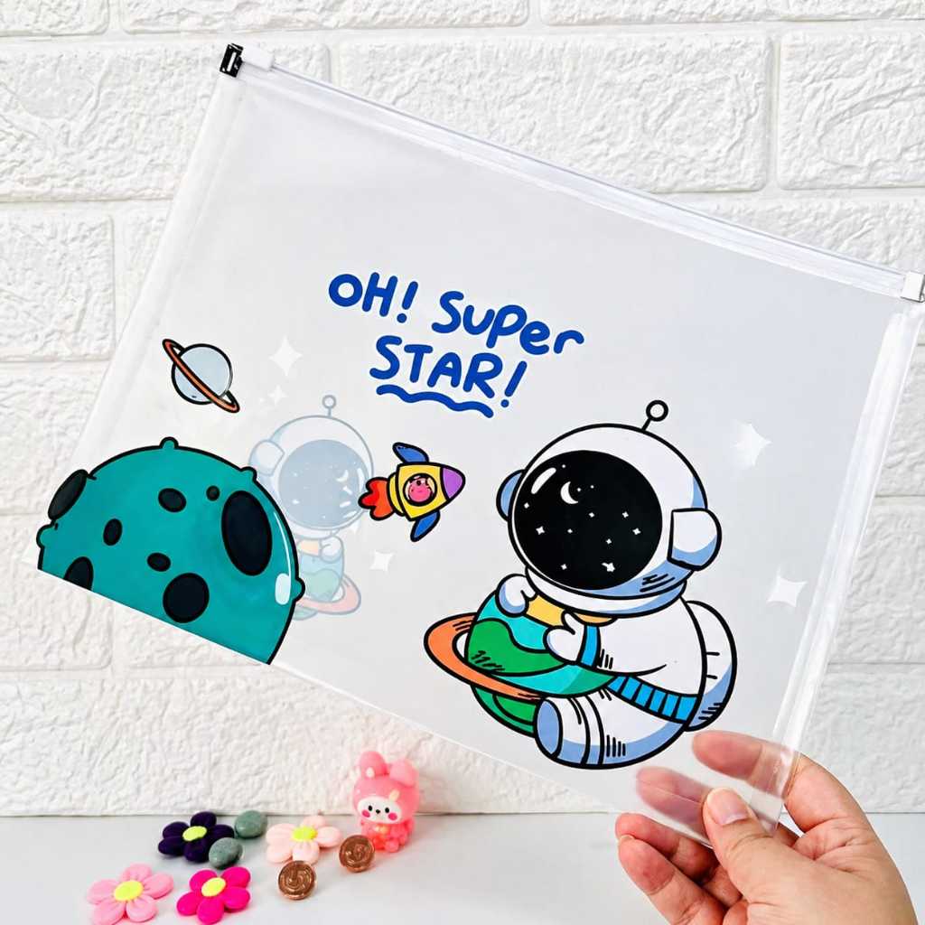 Pasta de Arquivo Zip A4 Astronauta Colorida Unidade