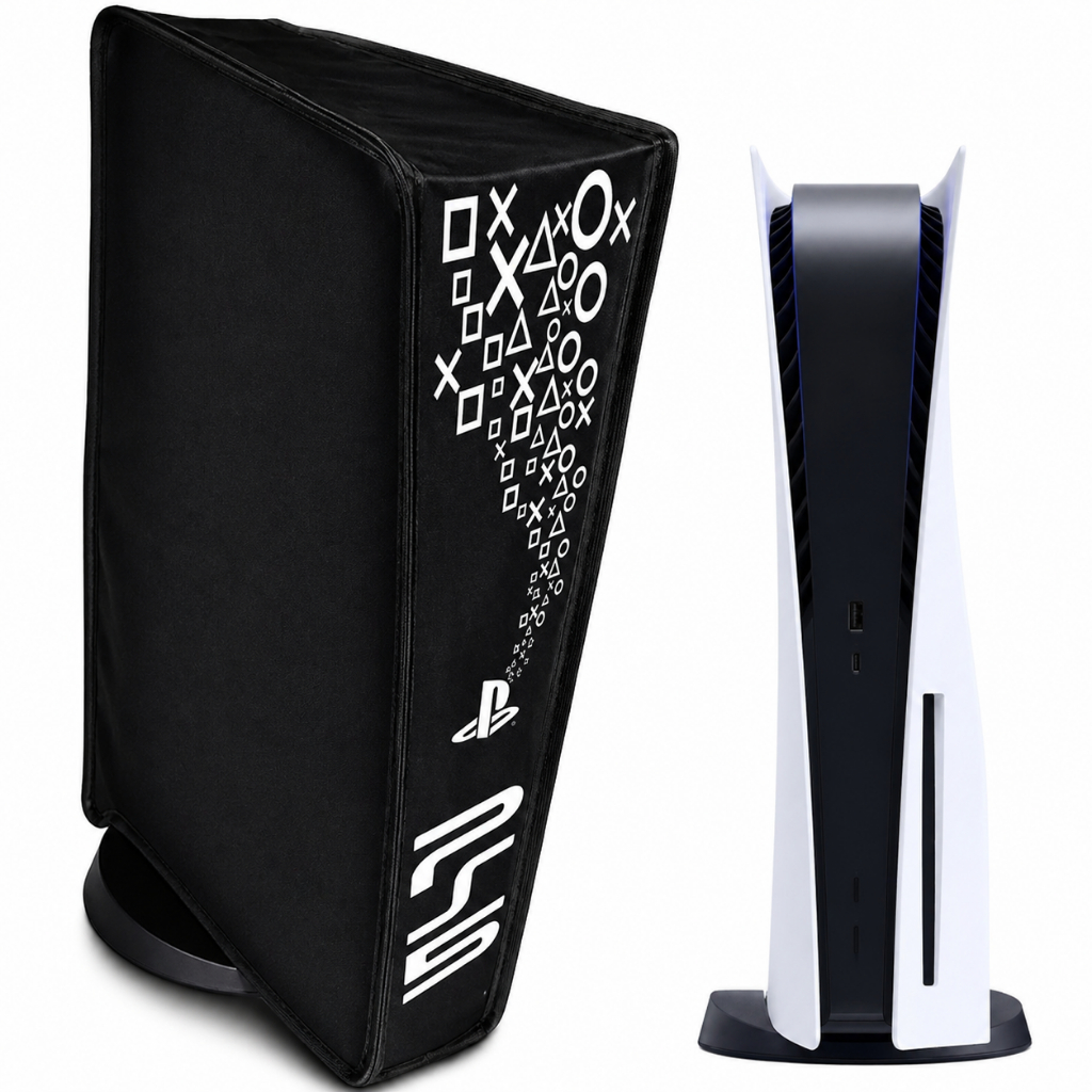 Capa Antipoeira PS5 Fat Mídia Bluray Digital Case Protetora Console Vertical