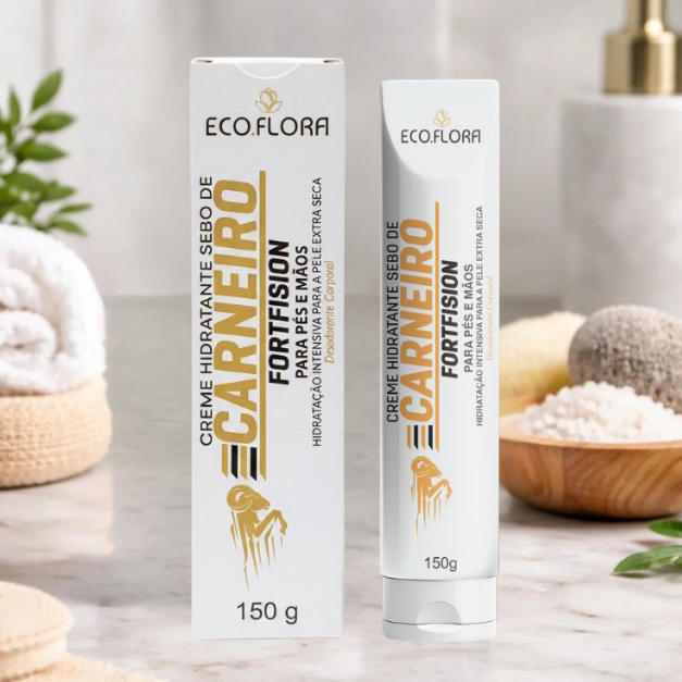 Creme Sebo Carneiro Puro Creme Para Pés Hidratante Intensivo 150g Ecoflora Mãos Cotovelos