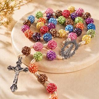 Terço Nossa Senhora Aparecida Rosas Coloridas