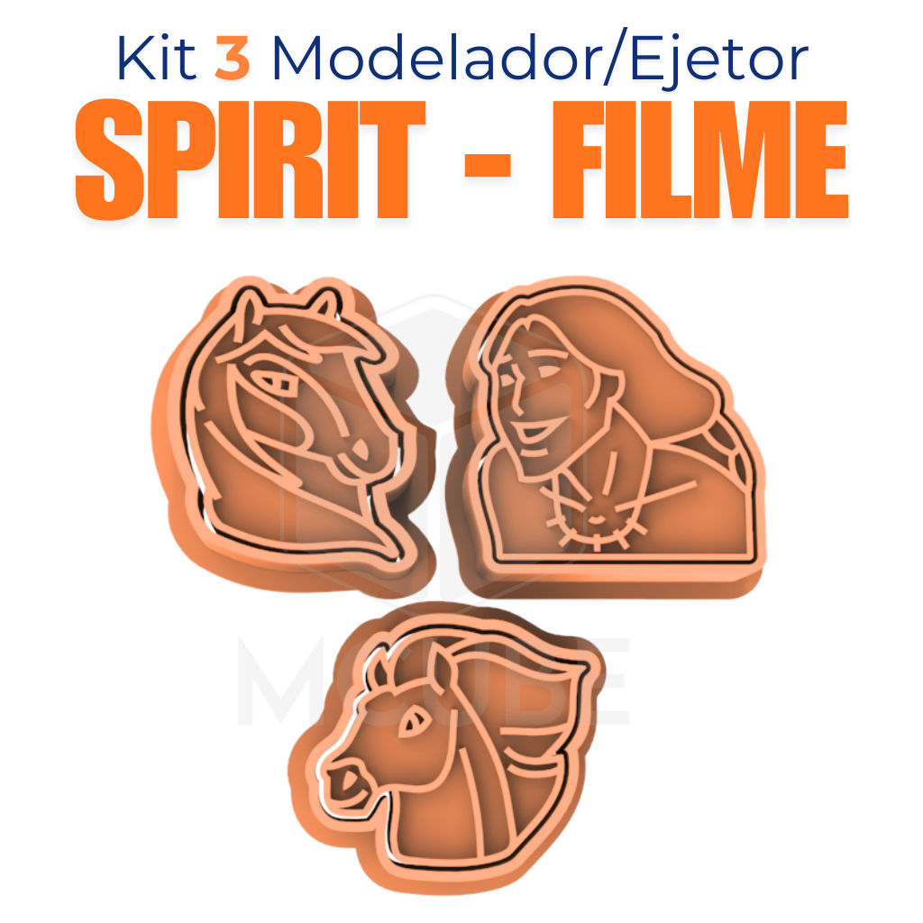 Kit com 3 Ejetores para Docinhos e Brigadeiro - Tema Spirit Filme O Corcel Indomável