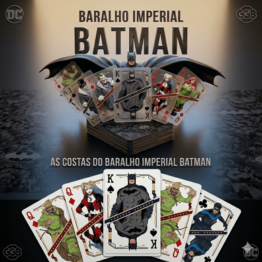 Baralho Imperial Personalizado do Batman Edição Limitada DC Vilões e Heróis