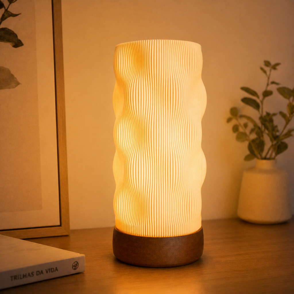 Luminária LED Luz Aconchegante Abajur Moderno Decorativo Quarto Sala Design Elegante