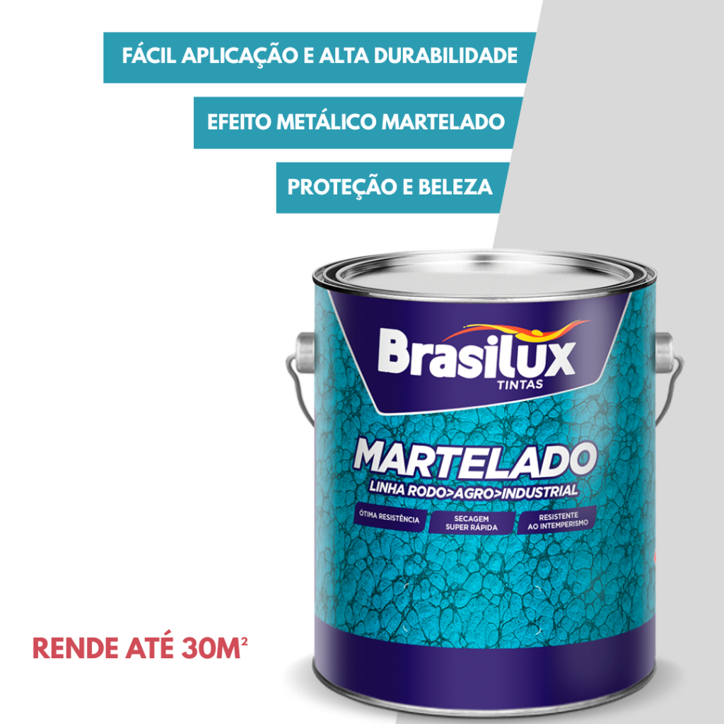 Tinta Esmalte Martelado Metal Motor Barco 3,6L Brasilux- Escolha a cor