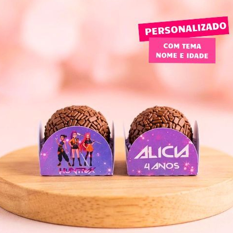 FORMINHA DE DOCES GUERREIRAS DO K-POP/HUNTRIX PERSONALIZADA NOME E IDADE/LEMBRANCINHA DE FESTA/ANIVERSÁRIO