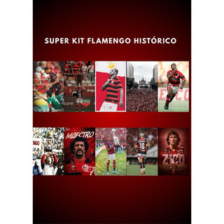 Super kit 10 quadros decorativos placa decorativa para presente decoração Flamengo Campeão, mengão histórico, malvadão.