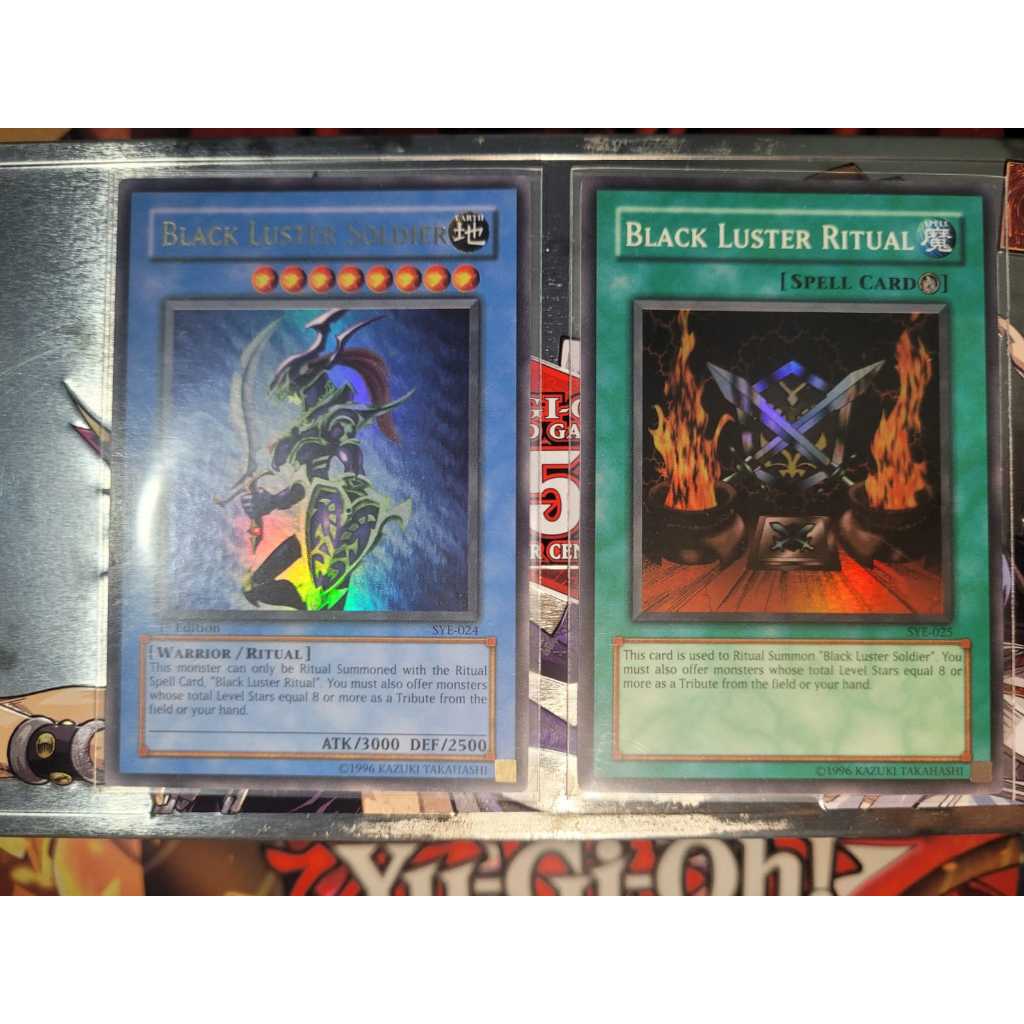 Black Luster Soldier Ultra Rare em INGLÊS + Ritual em Português - Starter Deck Yugi Evolution - Yugioh! Original Konami.