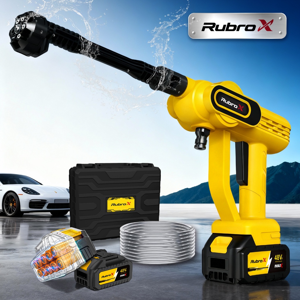 Rubrox 300W Motor Sem Escovas 6 IN 1 Lavadora De Alta Pressão Portátil Recarregável Sem Fio Carros