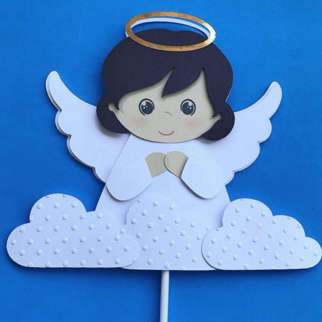 Topo de bolo Batizado Anjinha - batismo - primeira eucaristia - toper de bolo - personalizados festa - decoração de mesa