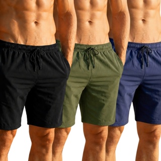Kit 3 Short Tactel Masculino Bermuda Academia Praia Treino Futebol C/ Bolso Lisa em Oferta na Shopee
