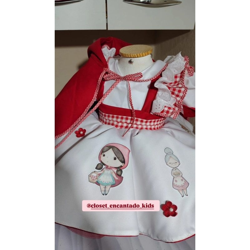 chapeuzinho vermelho, vestido chapeuzinho vermelho luxo.