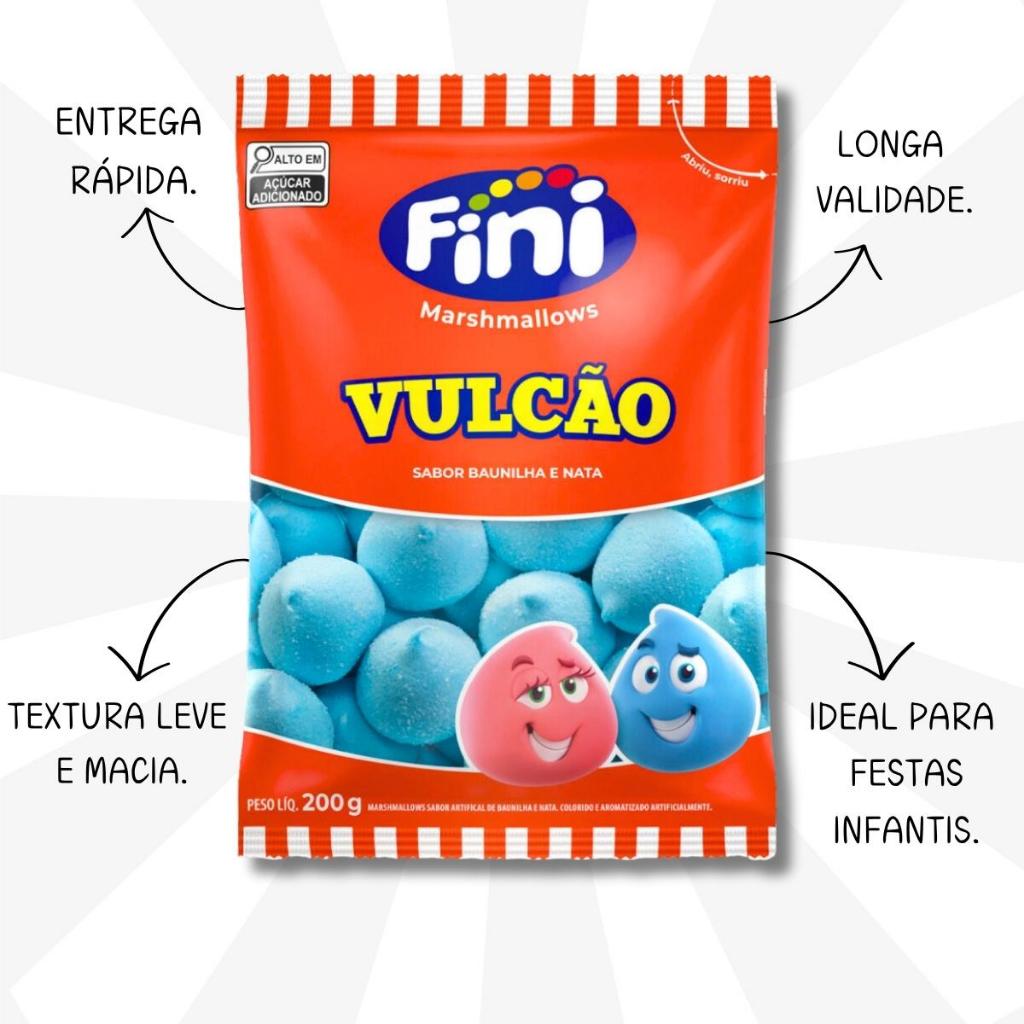 Kit C/2 Fini Marshmallow Azul Vulcão 200g Pacote Doce Festa — imagem 2 de 2