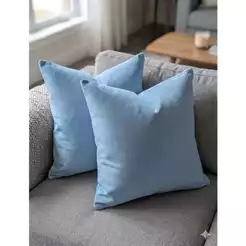 Kit 2 capas de Almofadas Decorativas 45x45 Suede Cotelê Azul