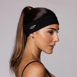 Faixa de Cabelo Headband Preta Elástica Esportiva Academia Poliamida Corrida