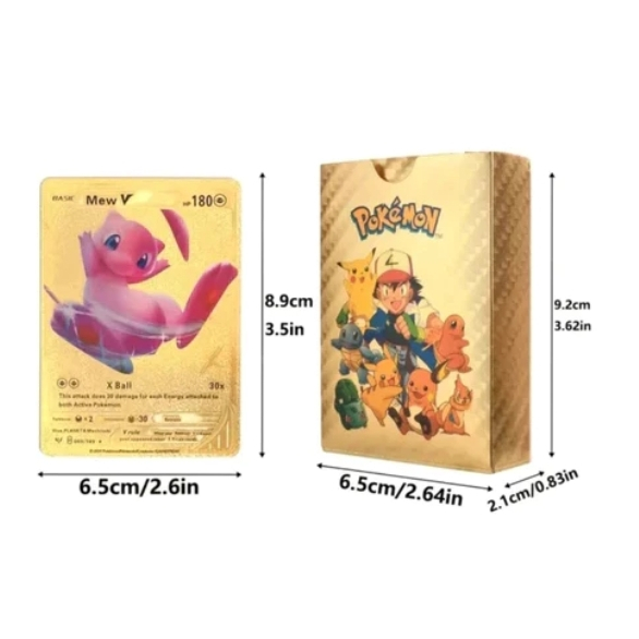 Detalhes do Cartas de Pokémon com 55 Peças Dourado, Preto , Prata, Colorida Edition Cards Raros e Colecionáveis.