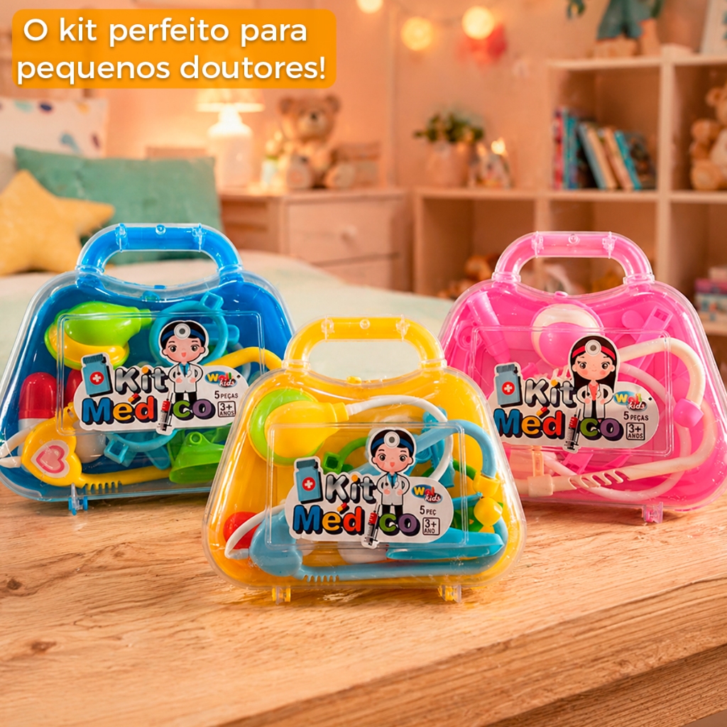 Kit Médico Maleta Infantil Brinquedo Divertido Educativo Completo Com Acessórios