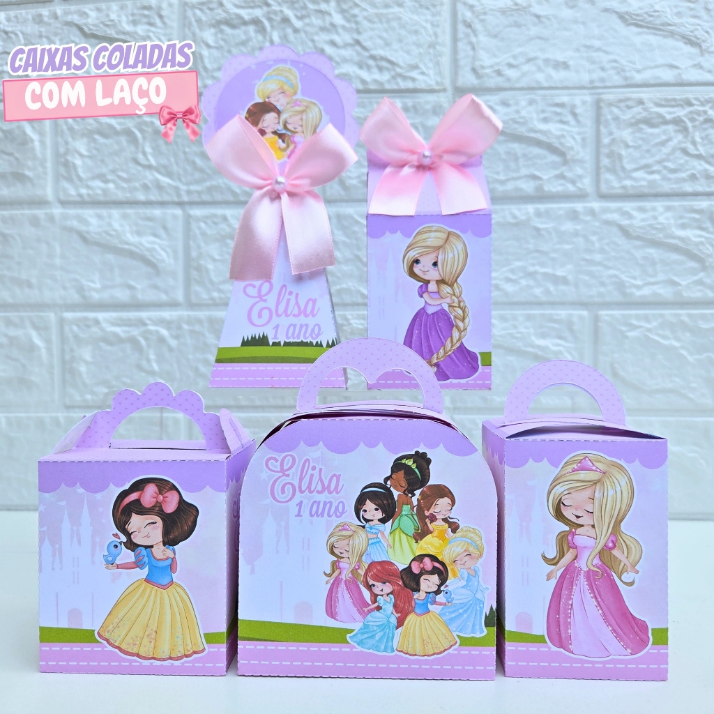 Kit Caixa Princesa | Personalizados Princesa Cute | Lembrancinha de Festa | Aniversário