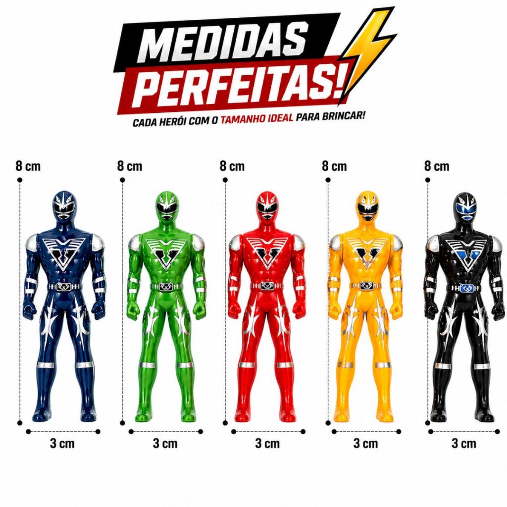 Kit 5 Bonecos Heróis Articulados Brinquedo Infantil Colecionável 8cm — imagem 2 de 2
