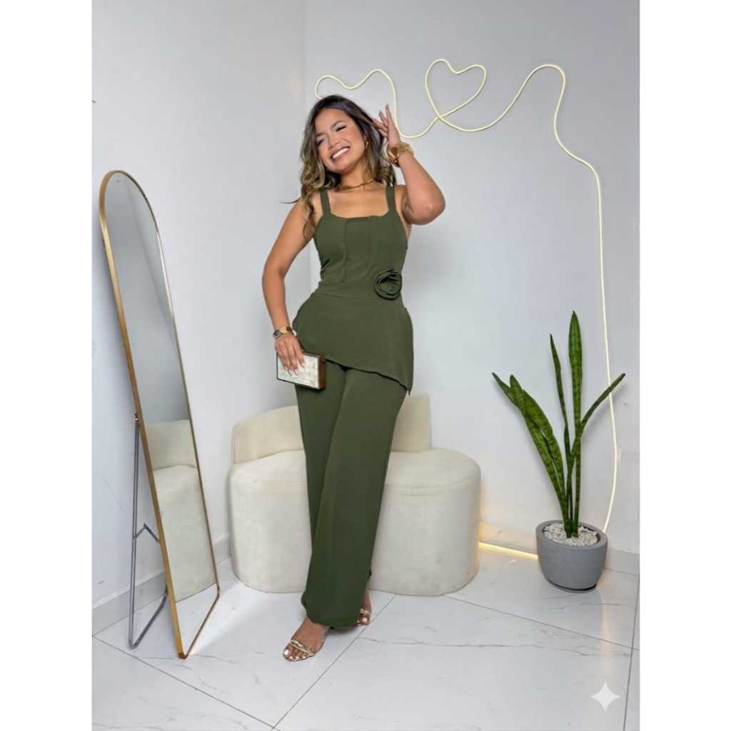 MACACãO  FEMENINO CASUAL COM BOLSO E ELEGANTE CINTURA ELASTICA