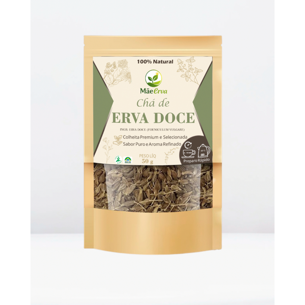 Chá de Erva-Doce 50g Natural - 1 ou 2x Digestivo e Relaxante Premium