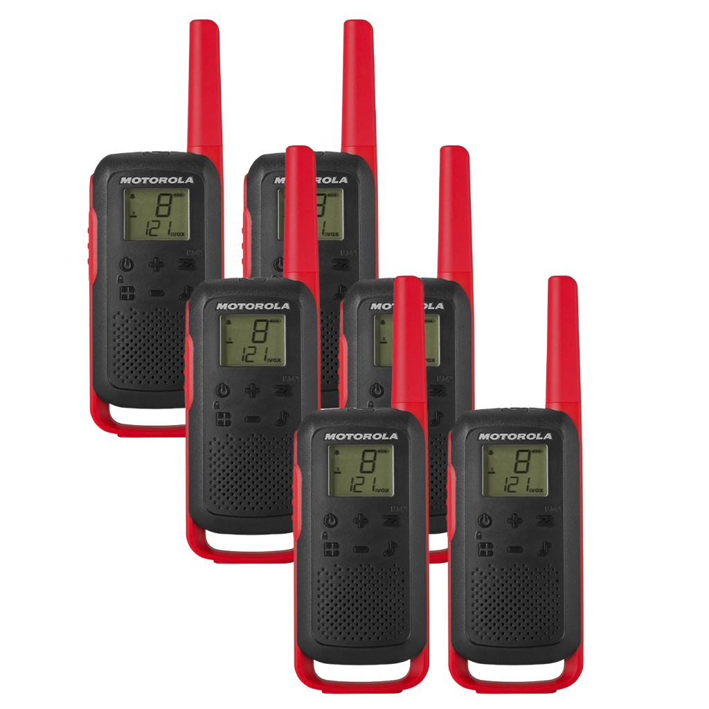 Kit com 3 Pares de Rádio Comunicador Motorola T210BR Talkabout Até 35km 22 Canai