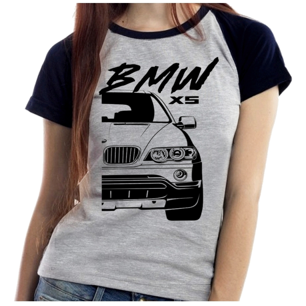 Baby Look Blusa Feminina ou Camiseta Unissex bmw X5 camionete carro